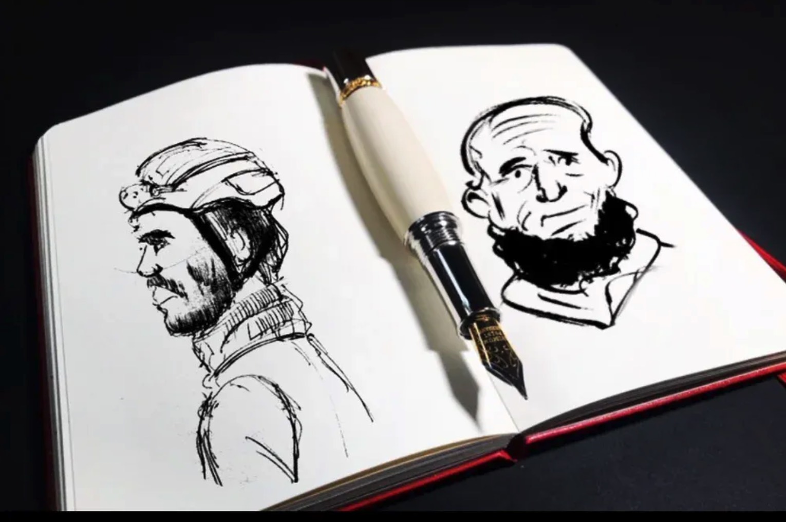 Portraits dessinés à l'encre — cours de dessin adultes Dessiner sur La Rochelle