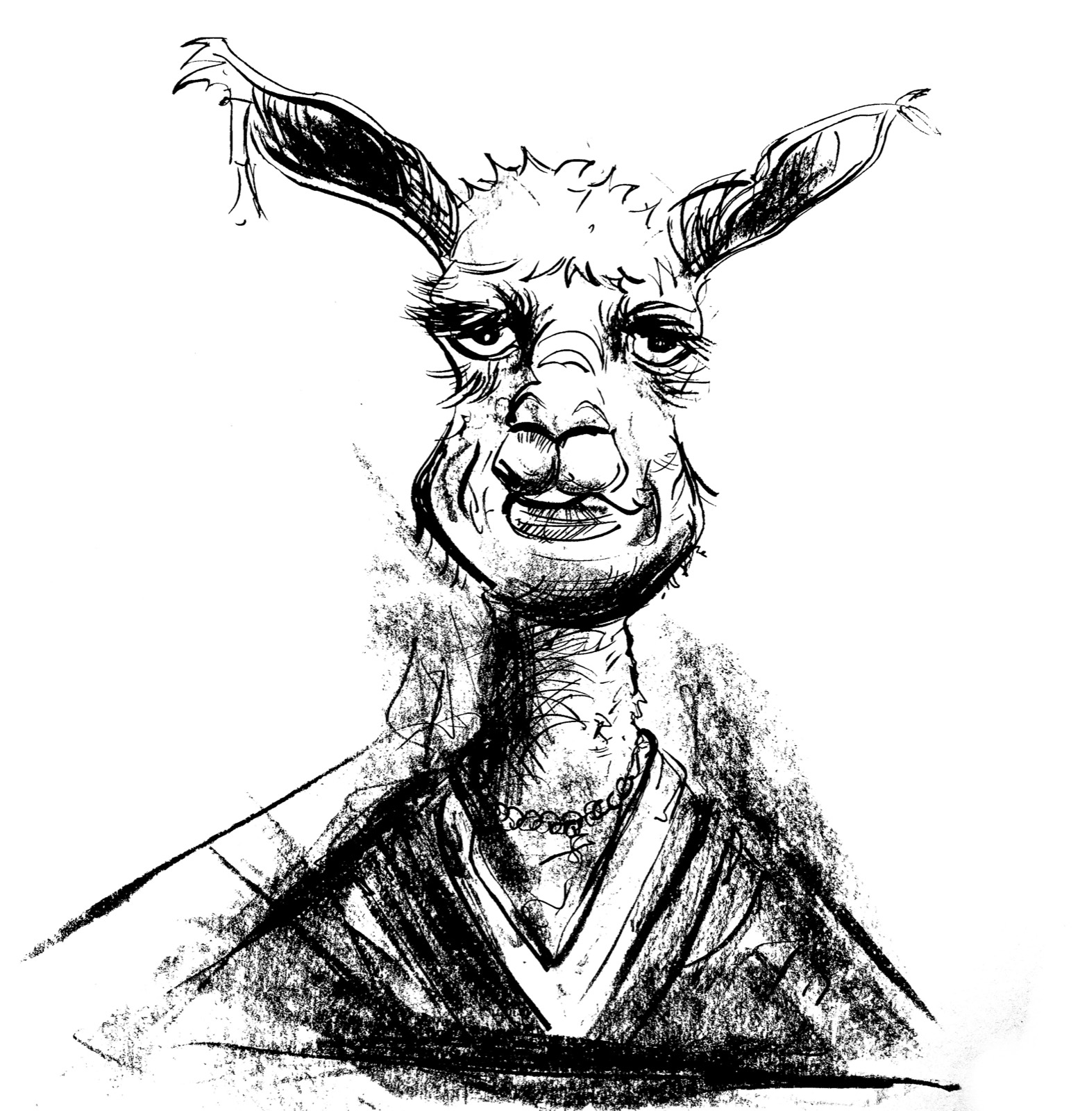 Illustration contemporaine exposée dans la galerie de dessins à La Rochelle